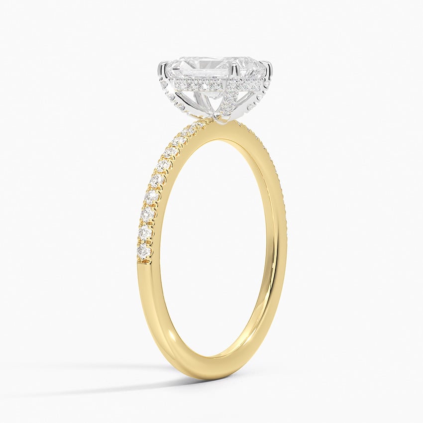 Mixed Metal Viviana Half Coverage Diamond Ring (1/4 ct. tw.) Yellow Gold 18k Radiant Engagement Ring