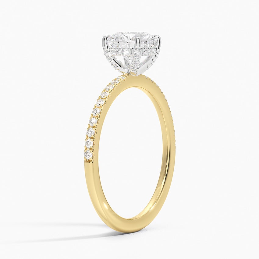 Mixed Metal Viviana Half Coverage Diamond Ring (1/4 ct. tw.) Yellow Gold 18k Round Engagement Ring