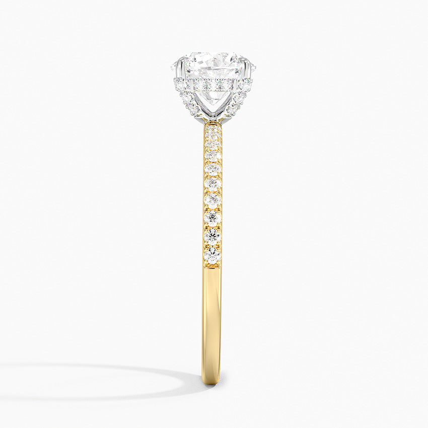 Mixed Metal Viviana Half Coverage Diamond Ring (1/4 ct. tw.) Yellow Gold 18k Round Engagement Ring