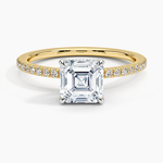 Mixed Metal Viviana Half Coverage Diamond Ring (1/4 ct. tw.) White Gold 18k Asscher Engagement Ring