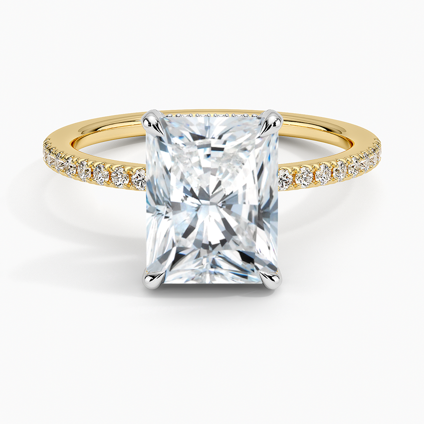 Mixed Metal Viviana Half Coverage Diamond Ring (1/4 ct. tw.) White Gold 18k Radiant Engagement Ring