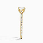 Viviana Three-Quarter Coverage Diamond Ring Yellow Gold 18k Asscher Engagement Ring