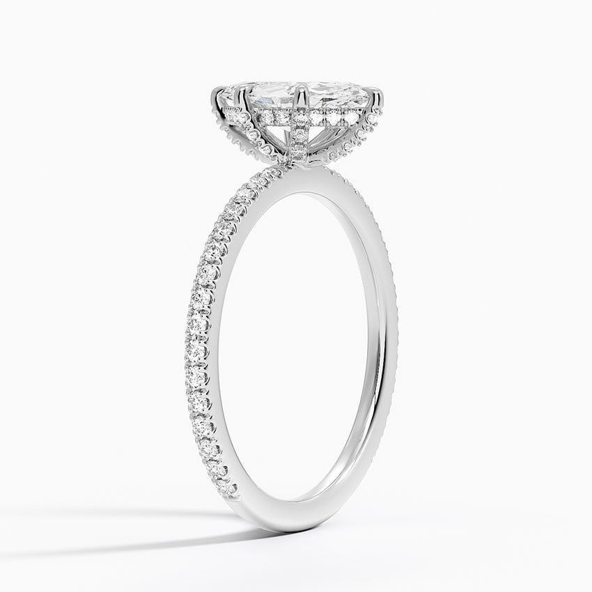 Viviana Three-Quarter Coverage Diamond Ring Platinum Marquise Engagement Ring