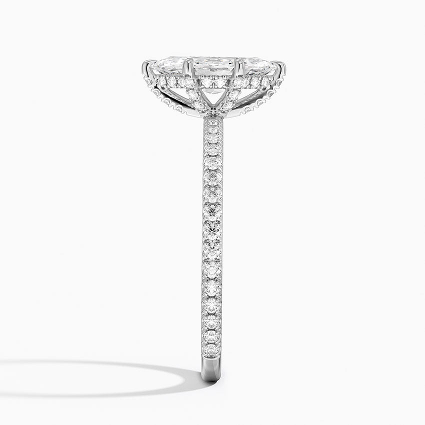 Viviana Three-Quarter Coverage Diamond Ring Platinum Marquise Engagement Ring