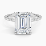 Viviana Three-Quarter Coverage Diamond Ring Platinum Emerald Engagement Ring