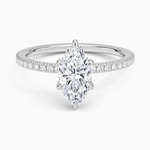 Viviana Three-Quarter Coverage Diamond Ring Platinum Marquise Engagement Ring