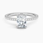 Viviana Three-Quarter Coverage Diamond Ring Platinum Radiant Engagement Ring