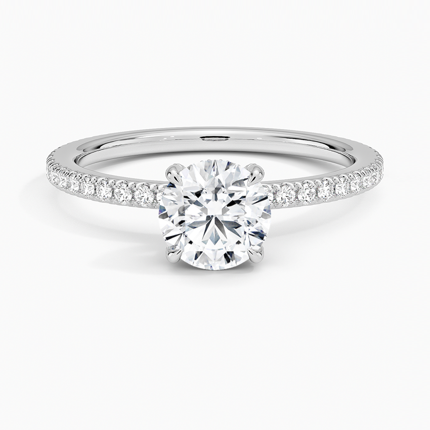 Viviana Three-Quarter Coverage Diamond Ring Platinum Round Engagement Ring