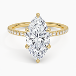 Viviana Three-Quarter Coverage Diamond Ring Yellow Gold 18k Marquise Engagement Ring