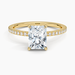 Viviana Three-Quarter Coverage Diamond Ring Yellow Gold 18k Radiant Engagement Ring