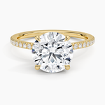 Viviana Three-Quarter Coverage Diamond Ring Yellow Gold 18k Round Engagement Ring
