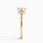 Secret Halo 1.5mm Diamond Ring Yellow Gold 18k Emerald Engagement Ring