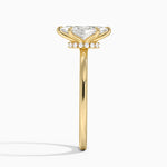 Secret Halo 1.5mm Diamond Ring Yellow Gold 18k Marquise Engagement Ring