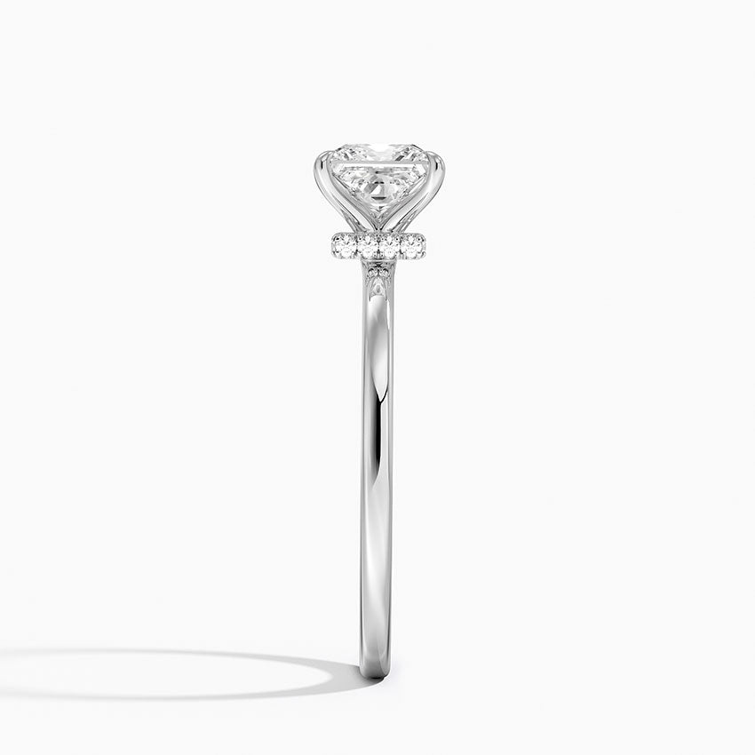 Secret Halo 1.5mm Diamond Ring Platinum Princess Engagement Ring