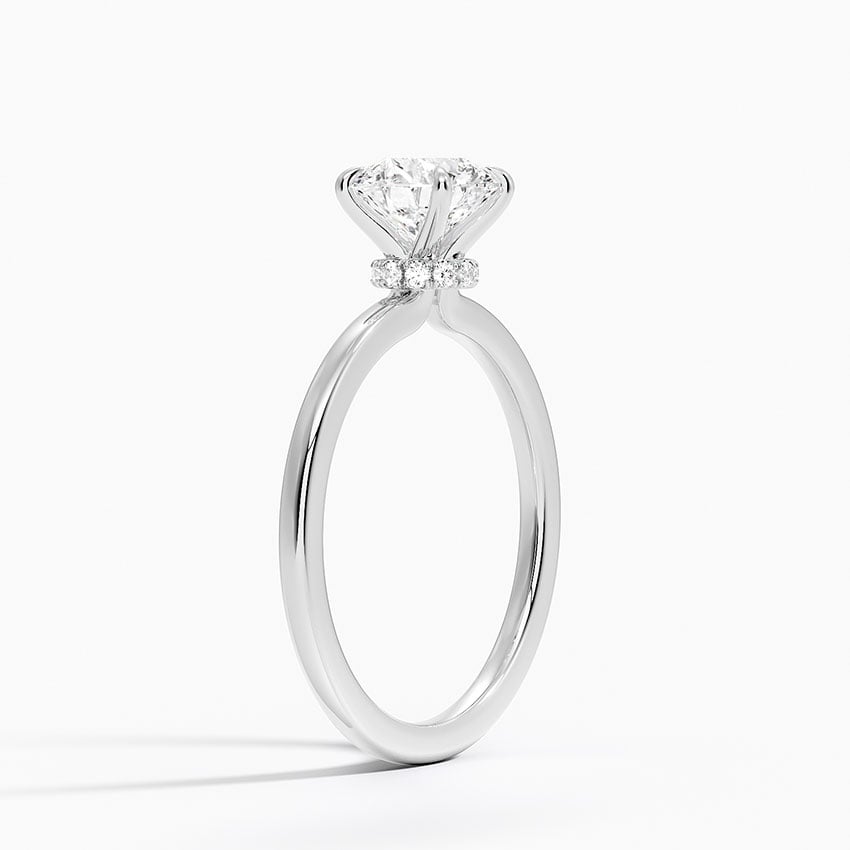 Secret Halo 1.5mm Diamond Ring Platinum Round Engagement Ring