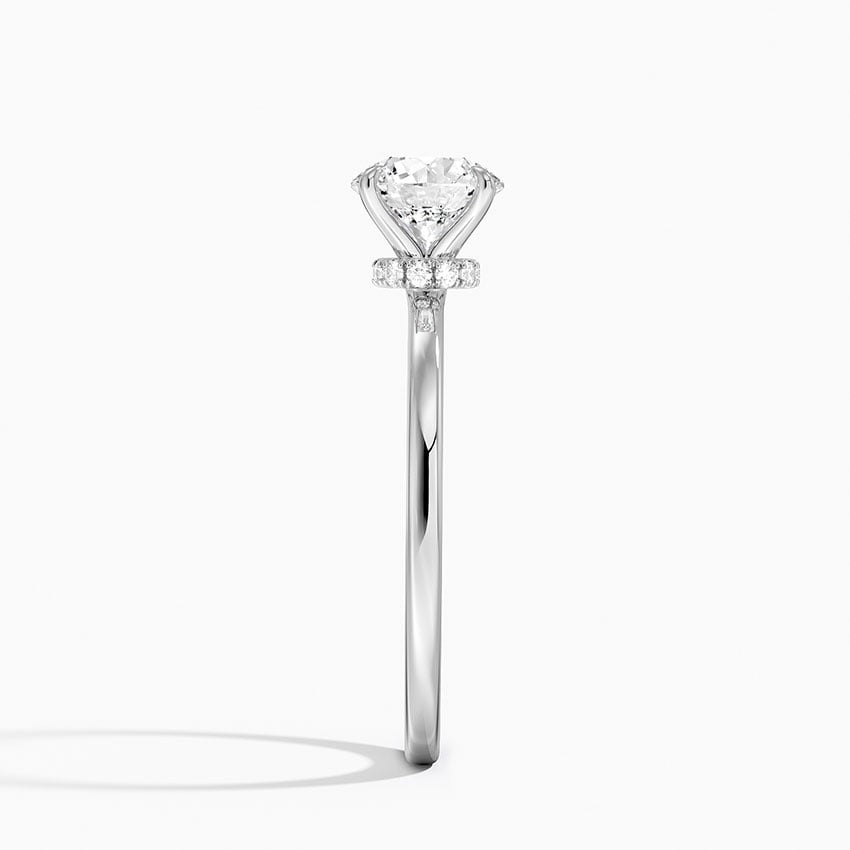Secret Halo 1.5mm Diamond Ring Platinum Round Engagement Ring