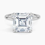 Secret Halo 1.5mm Diamond Ring Platinum Asscher Engagement Ring