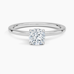 Secret Halo 1.5mm Diamond Ring Platinum Cushion Engagement Ring