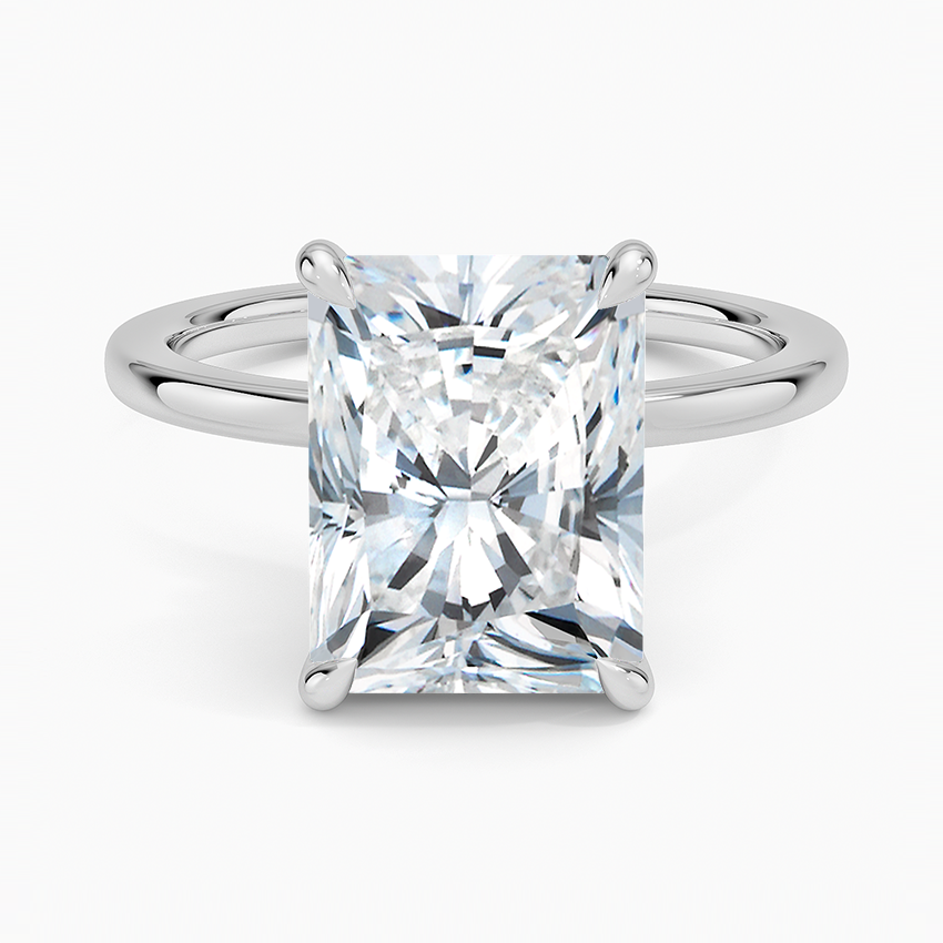 Secret Halo 1.5mm Diamond Ring Platinum Radiant Engagement Ring