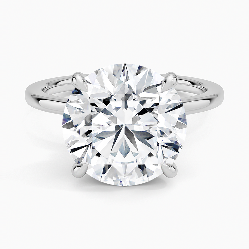 Secret Halo 1.5mm Diamond Ring Platinum Round Engagement Ring