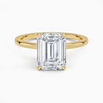 Secret Halo 1.5mm Diamond Ring Yellow Gold 18k Emerald Engagement Ring