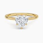 Secret Halo 1.5mm Diamond Ring Yellow Gold 18k Heart Engagement Ring