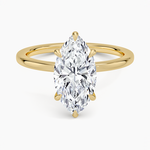 Secret Halo 1.5mm Diamond Ring Yellow Gold 18k Marquise Engagement Ring