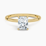 Secret Halo 1.5mm Diamond Ring Yellow Gold 18k Radiant Engagement Ring