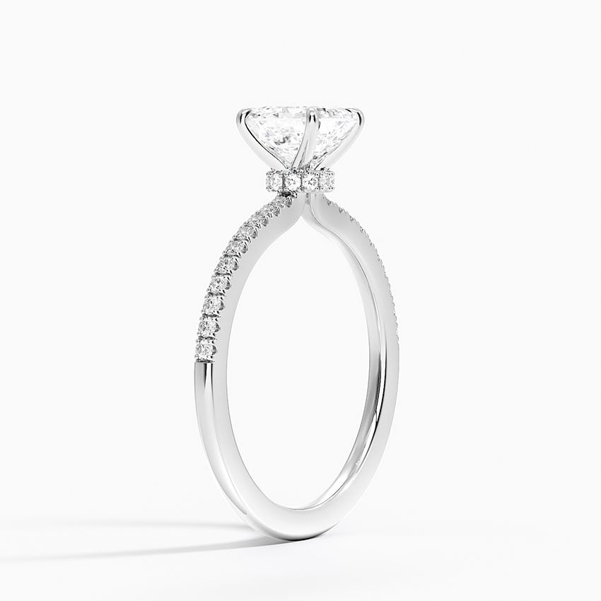 Demi Half Coverage Diamond Ring (1/5 ct. tw.) Platinum Asscher Engagement Ring