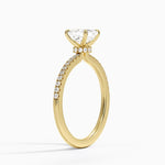 Demi Half Coverage Diamond Ring (1/5 ct. tw.) Yellow Gold 18k Asscher Engagement Ring