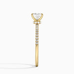 Demi Half Coverage Diamond Ring (1/5 ct. tw.) Yellow Gold 18k Asscher Engagement Ring