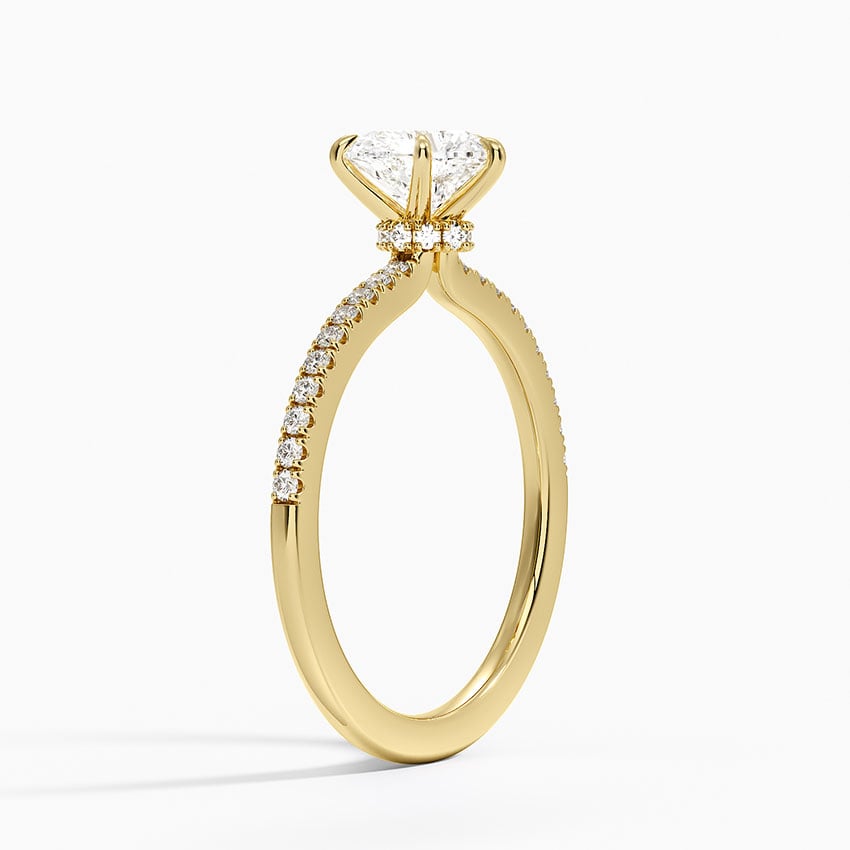Demi Half Coverage Diamond Ring (1/5 ct. tw.) Yellow Gold 18k Heart Engagement Ring
