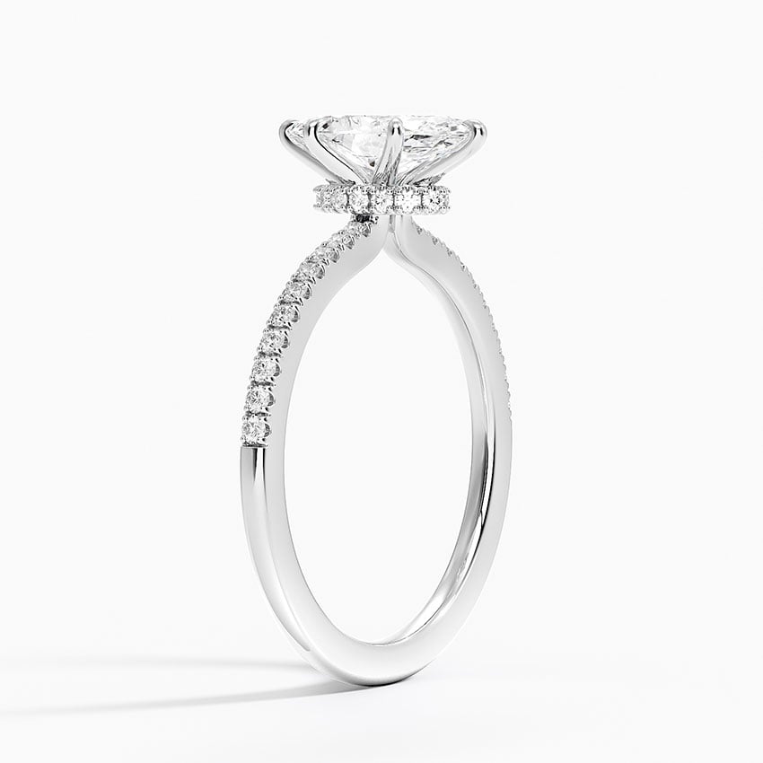 Demi Half Coverage Diamond Ring (1/5 ct. tw.) Platinum Marquise Engagement Ring