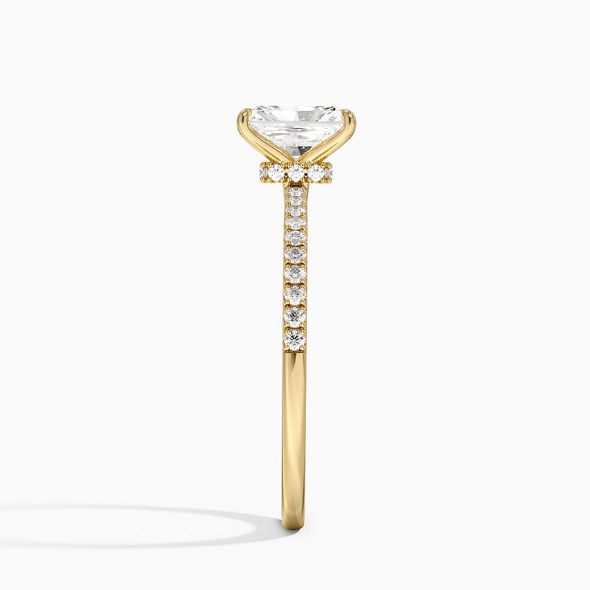 Demi Half Coverage Diamond Ring (1/5 ct. tw.) Yellow Gold 18k Radiant Engagement Ring