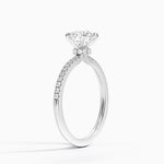 Demi Half Coverage Diamond Ring (1/5 ct. tw.) Platinum Round Engagement Ring