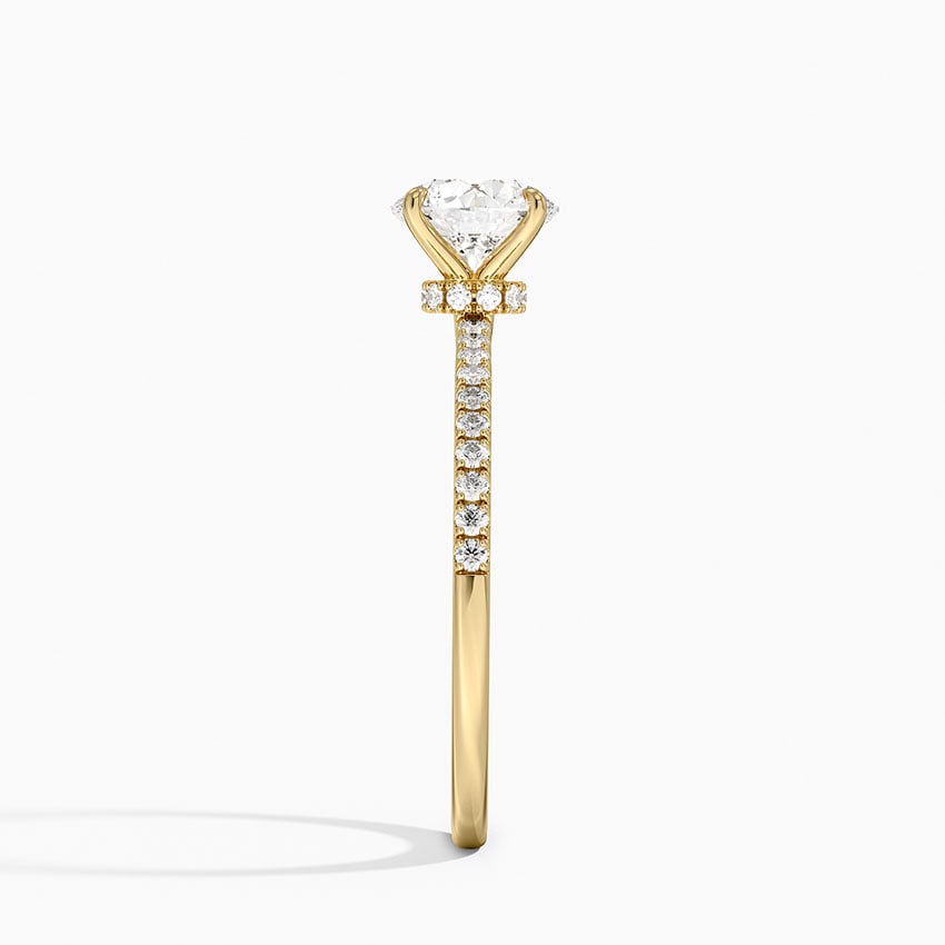 Demi Half Coverage Diamond Ring (1/5 ct. tw.) Yellow Gold 18k Round Engagement Ring