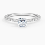 Demi Half Coverage Diamond Ring (1/5 ct. tw.) Platinum Asscher Engagement Ring