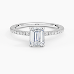 Demi Half Coverage Diamond Ring (1/5 ct. tw.) Platinum Emerald Engagement Ring