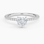 Demi Half Coverage Diamond Ring (1/5 ct. tw.) Platinum Heart Engagement Ring
