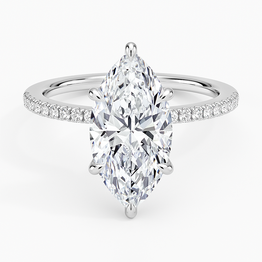 Demi Half Coverage Diamond Ring (1/5 ct. tw.) Platinum Marquise Engagement Ring