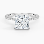 Demi Half Coverage Diamond Ring (1/5 ct. tw.) Platinum Princess Engagement Ring