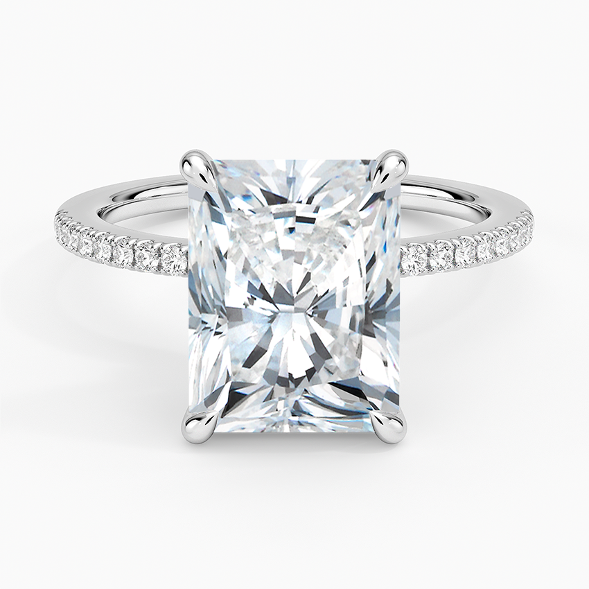 Demi Half Coverage Diamond Ring (1/5 ct. tw.) Platinum Radiant Engagement Ring