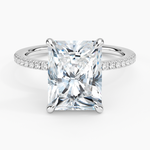 Demi Half Coverage Diamond Ring (1/5 ct. tw.) Platinum Radiant Engagement Ring