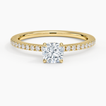 Demi Half Coverage Diamond Ring (1/5 ct. tw.) Yellow Gold 18k Cushion Engagement Ring