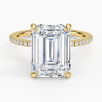Demi Half Coverage Diamond Ring (1/5 ct. tw.) Yellow Gold 18k Emerald Engagement Ring