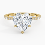 Demi Half Coverage Diamond Ring (1/5 ct. tw.) Yellow Gold 18k Heart Engagement Ring