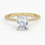 Demi Half Coverage Diamond Ring (1/5 ct. tw.) Yellow Gold 18k Radiant Engagement Ring
