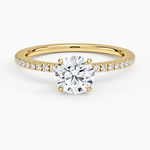 Demi Half Coverage Diamond Ring (1/5 ct. tw.) Yellow Gold 18k Round Engagement Ring