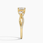 Petite Twisted Willow Diamond Ring Yellow Gold 18k Asscher Engagement Ring
