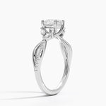 Petite Twisted Willow Diamond Ring Platinum Cushion Engagement Ring